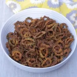 Crispy bitter gourd chips in air fryer