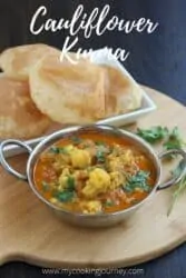 Cauliflower kurma in a plate