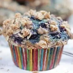 Single banana blueberry muffin