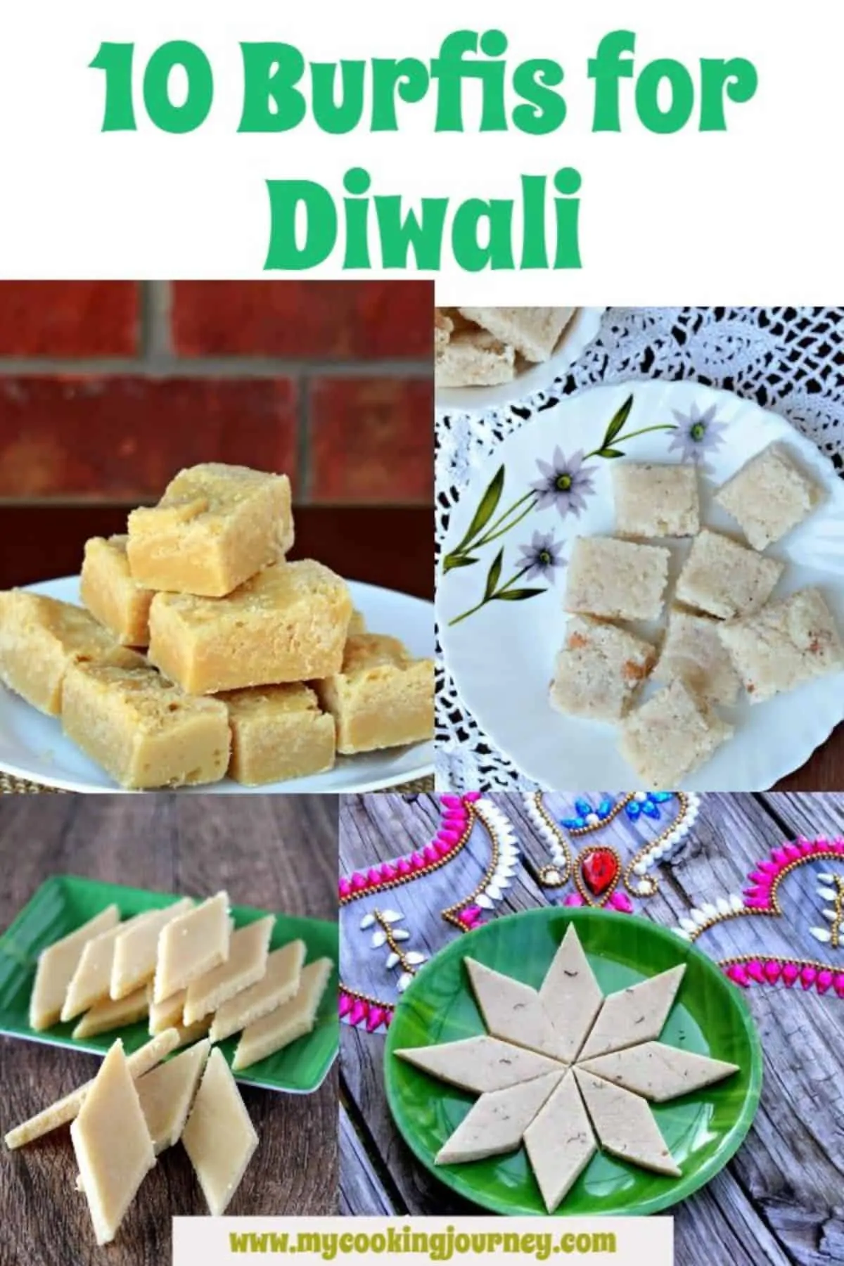 burfi recipes collage with text