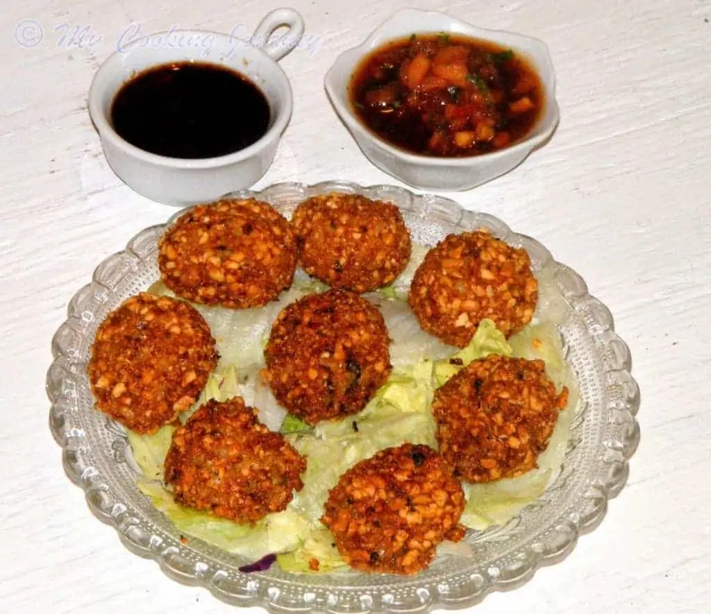 Rempeyek With Tomato Sambal And Garlic Dipping Sauce - 11