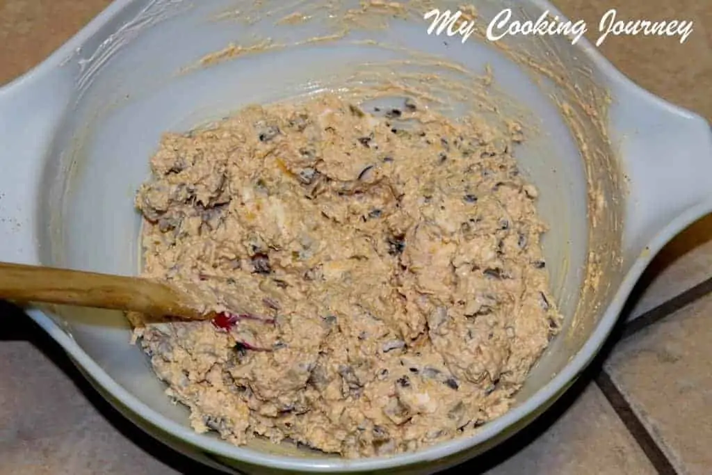 Mixing the ingredients in a bowl