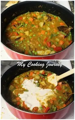 Cooking the ingredients in a pan