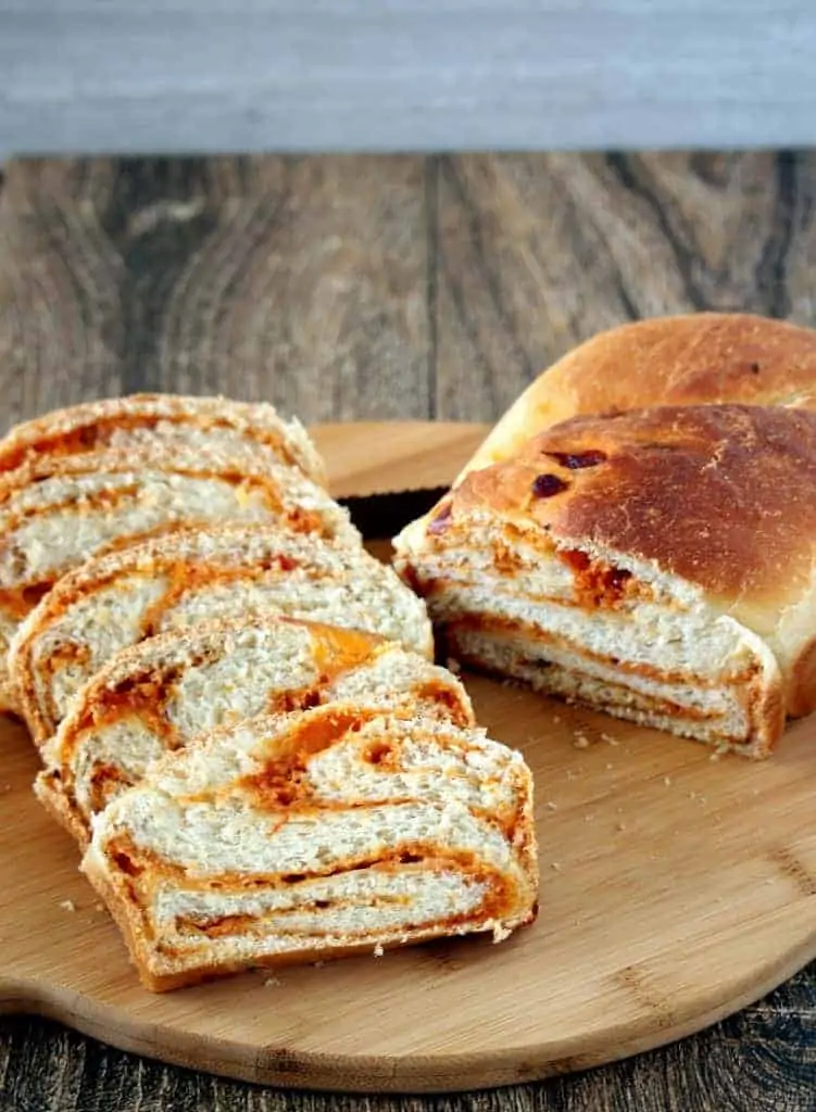 Swirl Bread slices on a wooden board