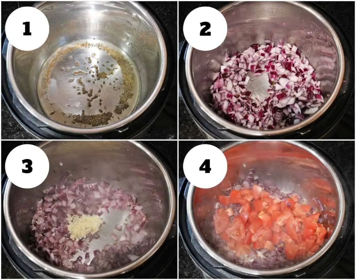 Process shot to make spinach rice in instant pot