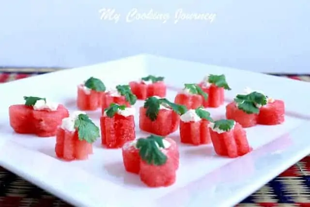 Watermelon pieces in a plate