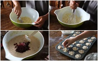 Add and whisk the ingredients in a bowl