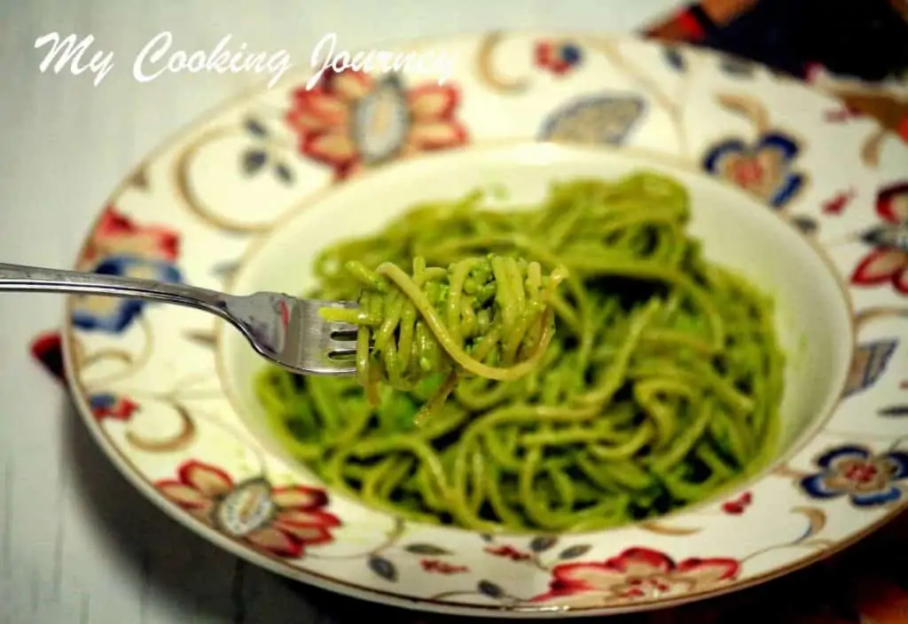 Pesto Alla Genovese in a folk