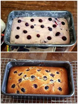 Baking cake in a container