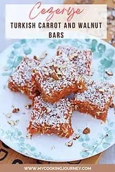 Cezerye carrot bars in a plate.