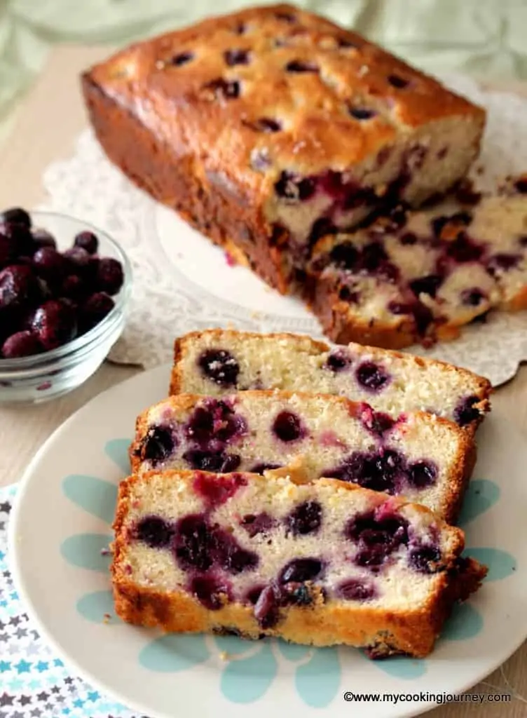 Lemon Blueberry Bread in a dish