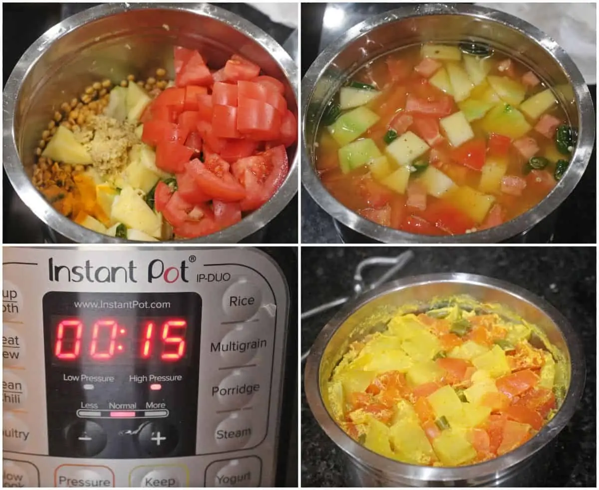 Process shot to cook lentils for dal