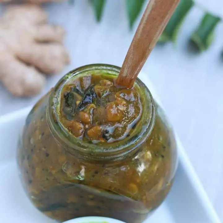 puli inji in a glass jar