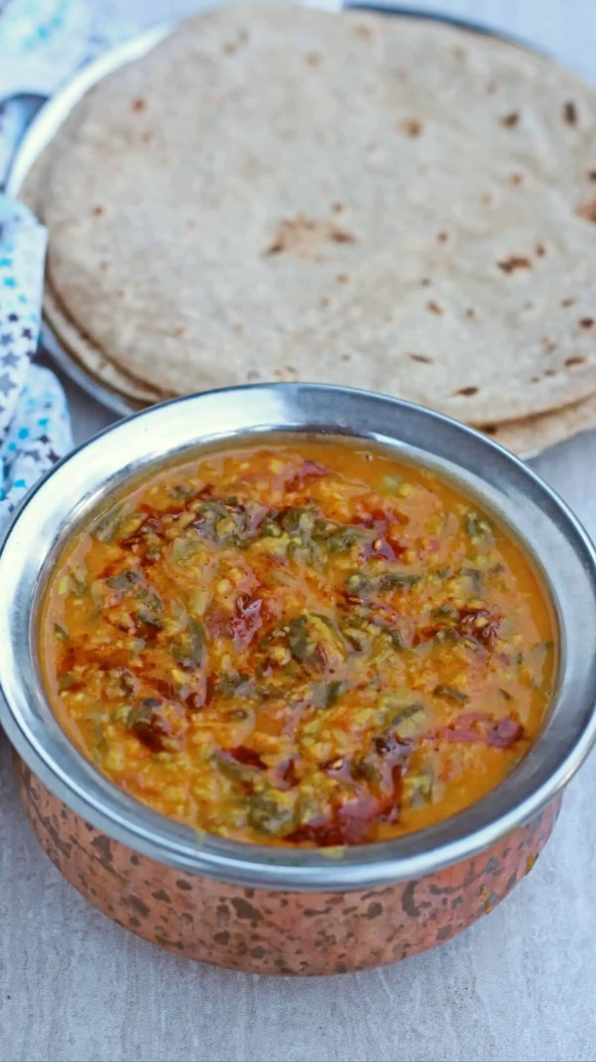 dal tadka made with beet greens