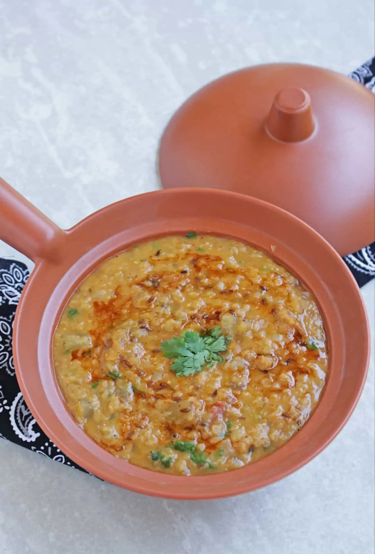 masoor dal with cilantro and seasoning