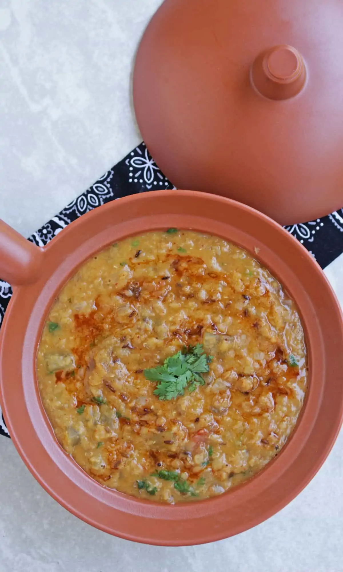 lauki dal tadka in earthernware