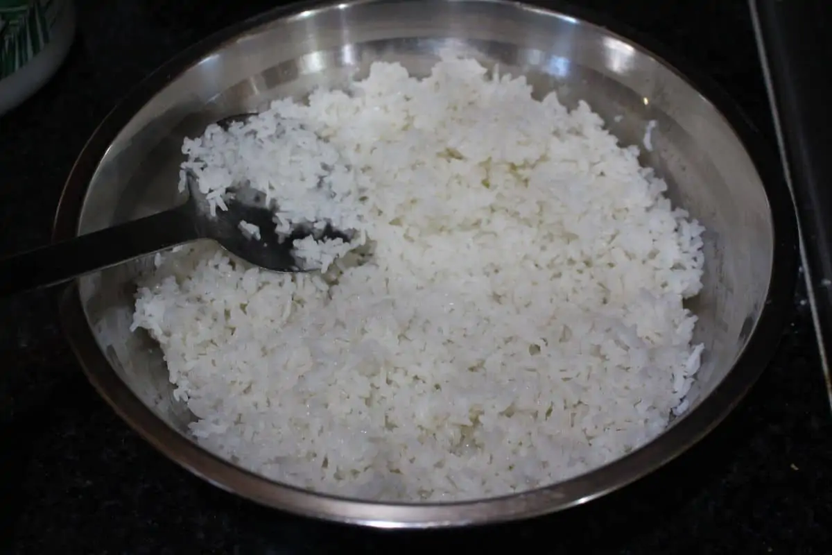 cooked rice in a bowl