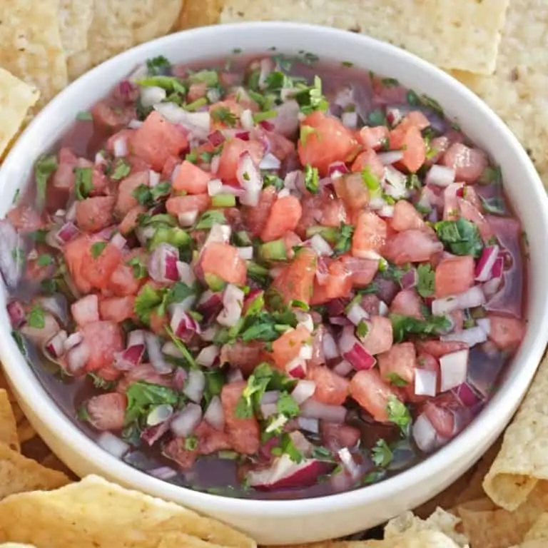 watermelon salsa with onion and cilantro