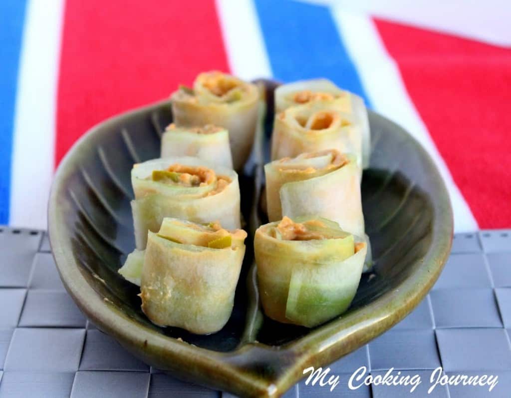 Cucumber Roll beautifully served in a bowl.