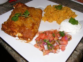 Ready to serve Black Bean Enchilada.