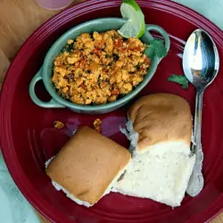 Paneer Bhurji served