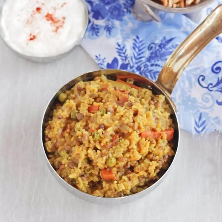 vegetable masala khichdi in a bowl