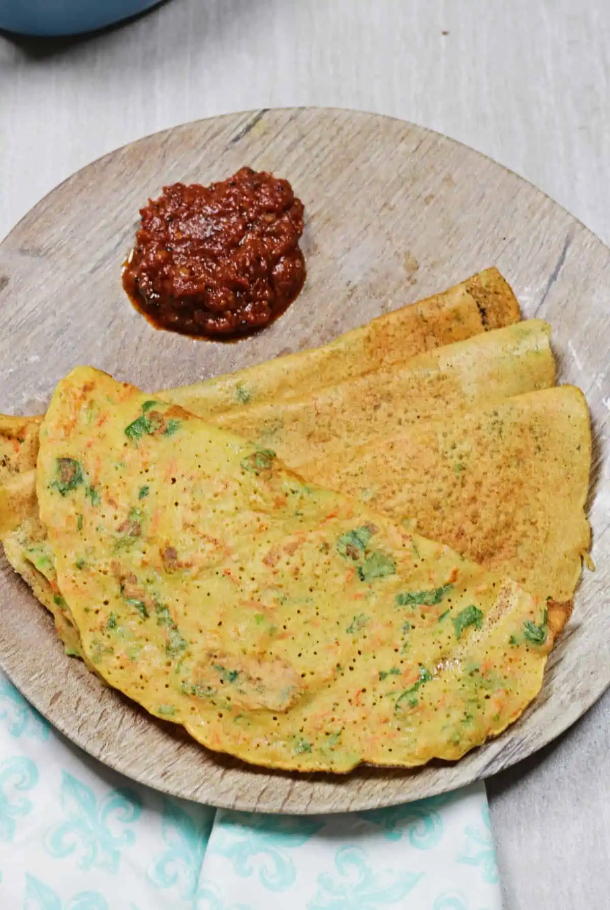 moon dal dosa with chutney