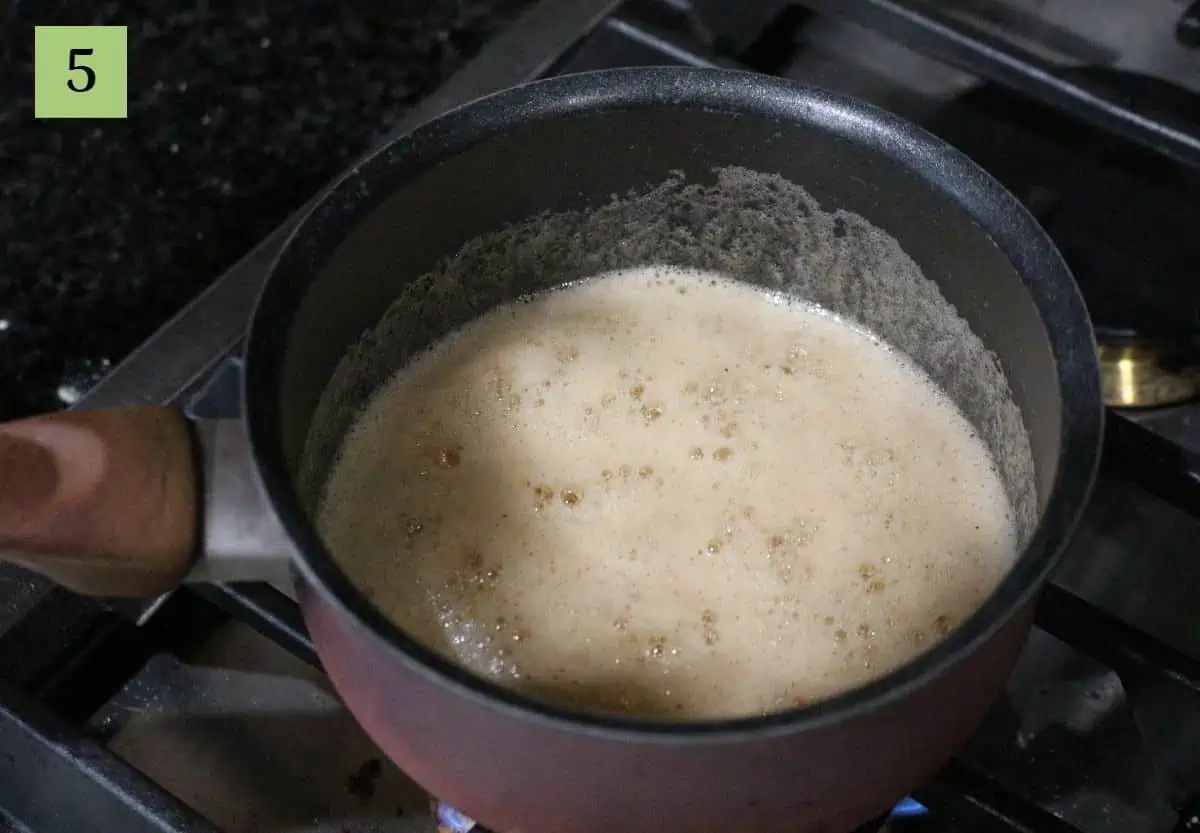 frying cashews in ghee.