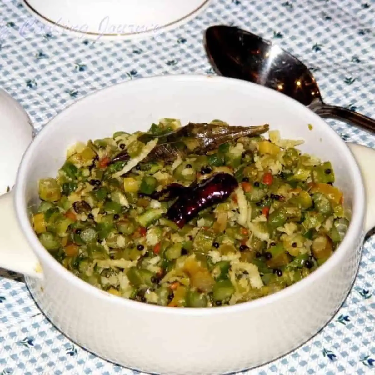 Asparagus Curry in white bowl - Featured Image