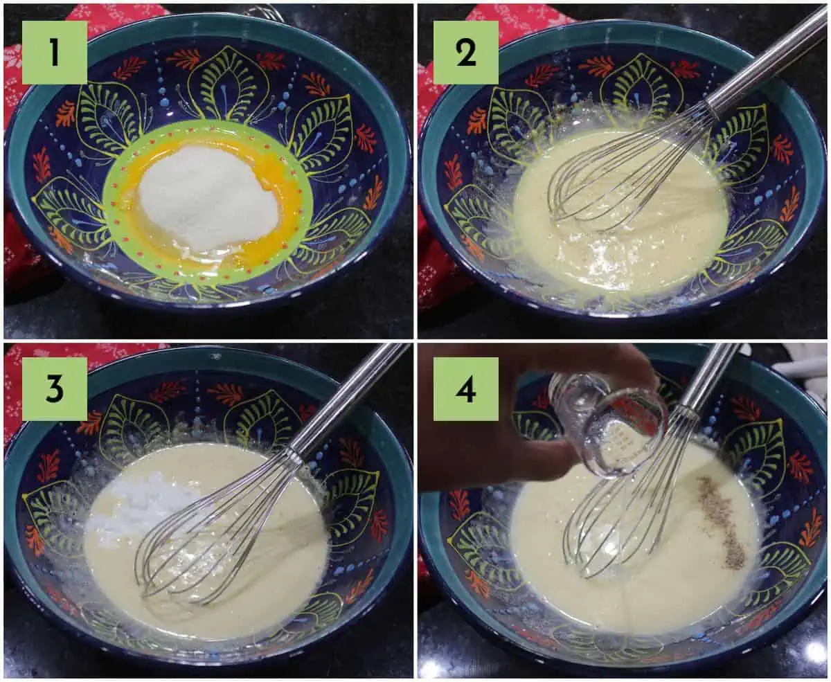 Process shot to make batter for muffins.