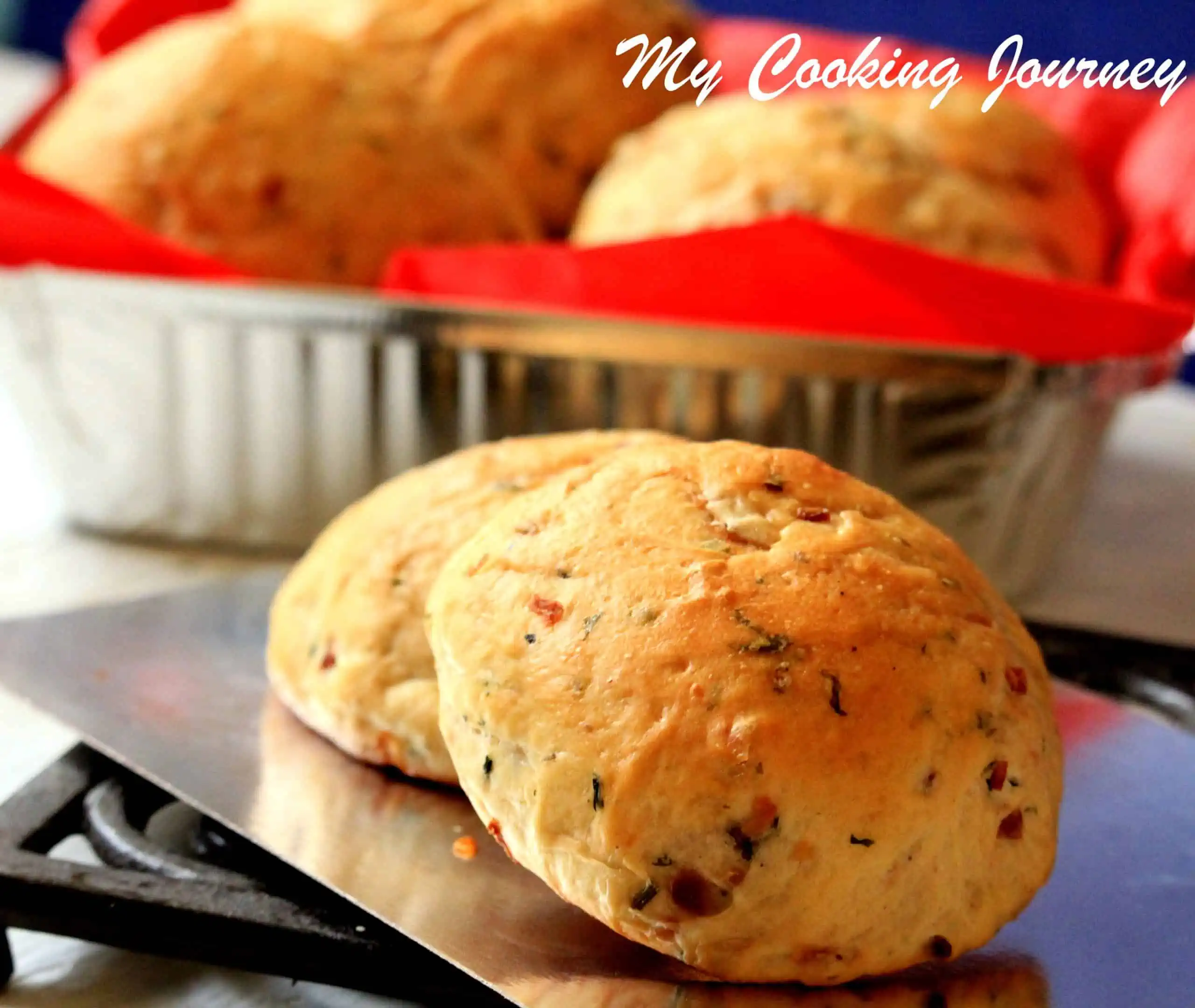 Savory Onion Buns - Side View close ups