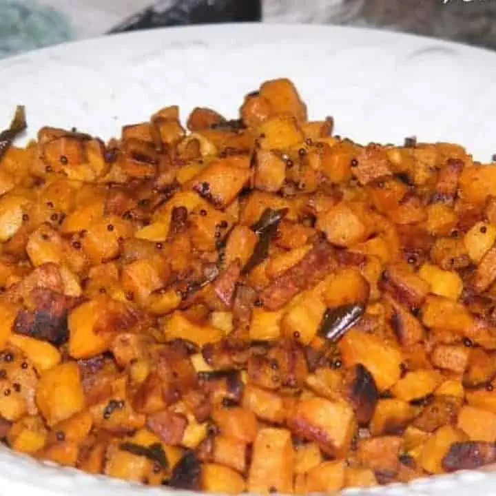 Sweet Potato Curry in a white bowl - Featured Image