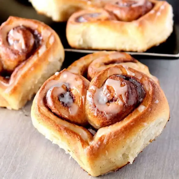 Heart Shaped Cinnamon Rolls - Featured Image