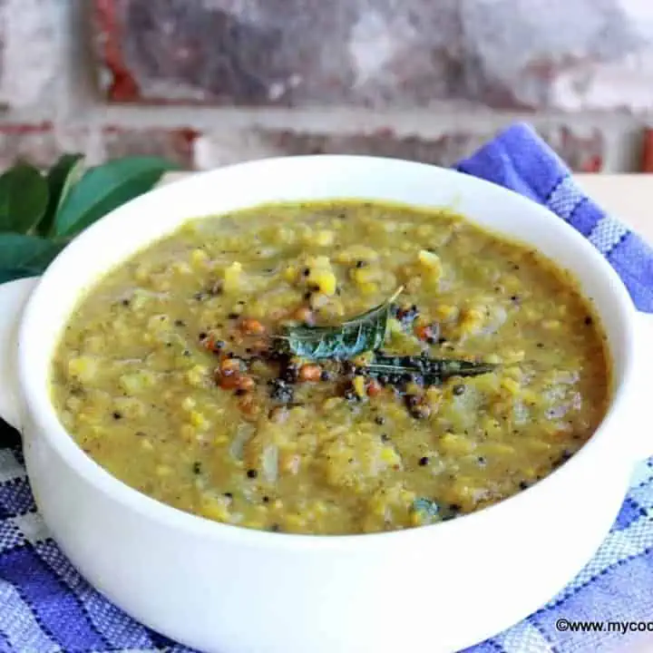 Peerkangai Poricha kootu in a white bowl - Featured Image