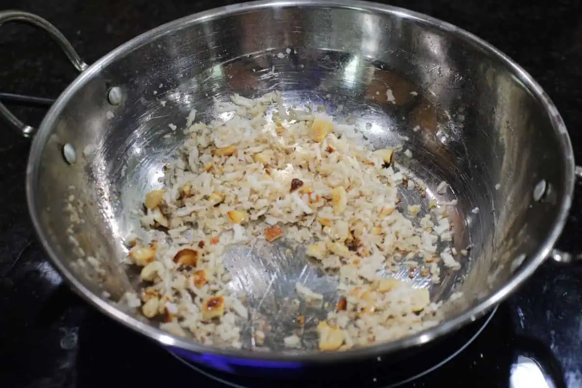 fried cashews and coconut.