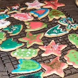 Christmas Sugar Cookies on a rack - Feature Image