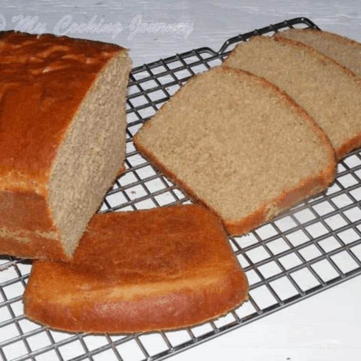Whole Wheat Sandwich Bread on a cooling rack - Feature Image
